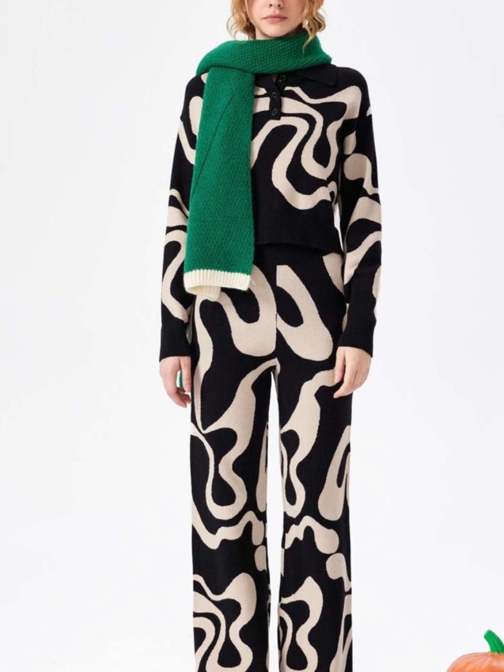2PC Squiggle Sweater Set